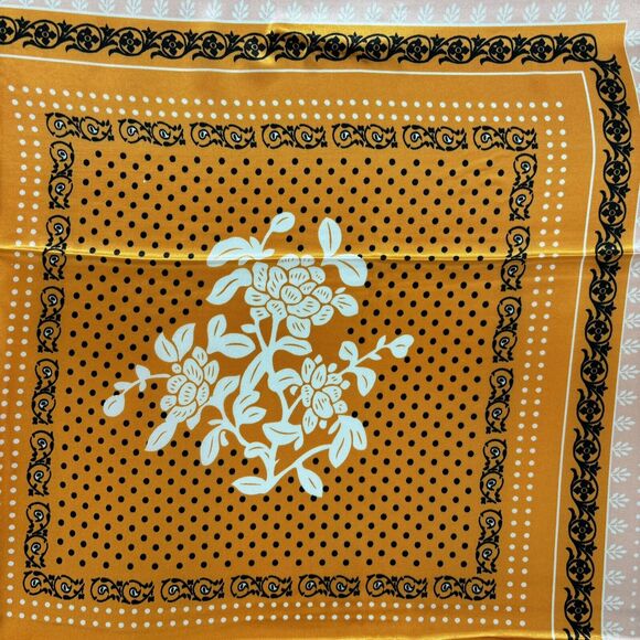 Scarf Bright Orange Black Polyester Elephant Ship Camel Paisley Neckerchief Wrap - Picture 9 of 13